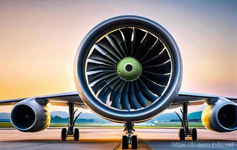 항공기 엔진 설계 - **Prompt:** A state-of-the-art CFM International RISE "open fan" aircraft engine, featuring massive,...